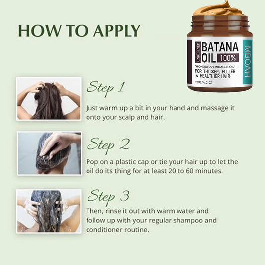 100% Pure Batana Oil – Honduran Hair Nutrition Oil for Fuller, Thicker & Silky Hair (120g)