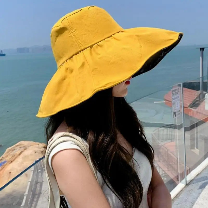 Sun Protection Hat Women Outdoor Solid Color, Lightweight & Stylish