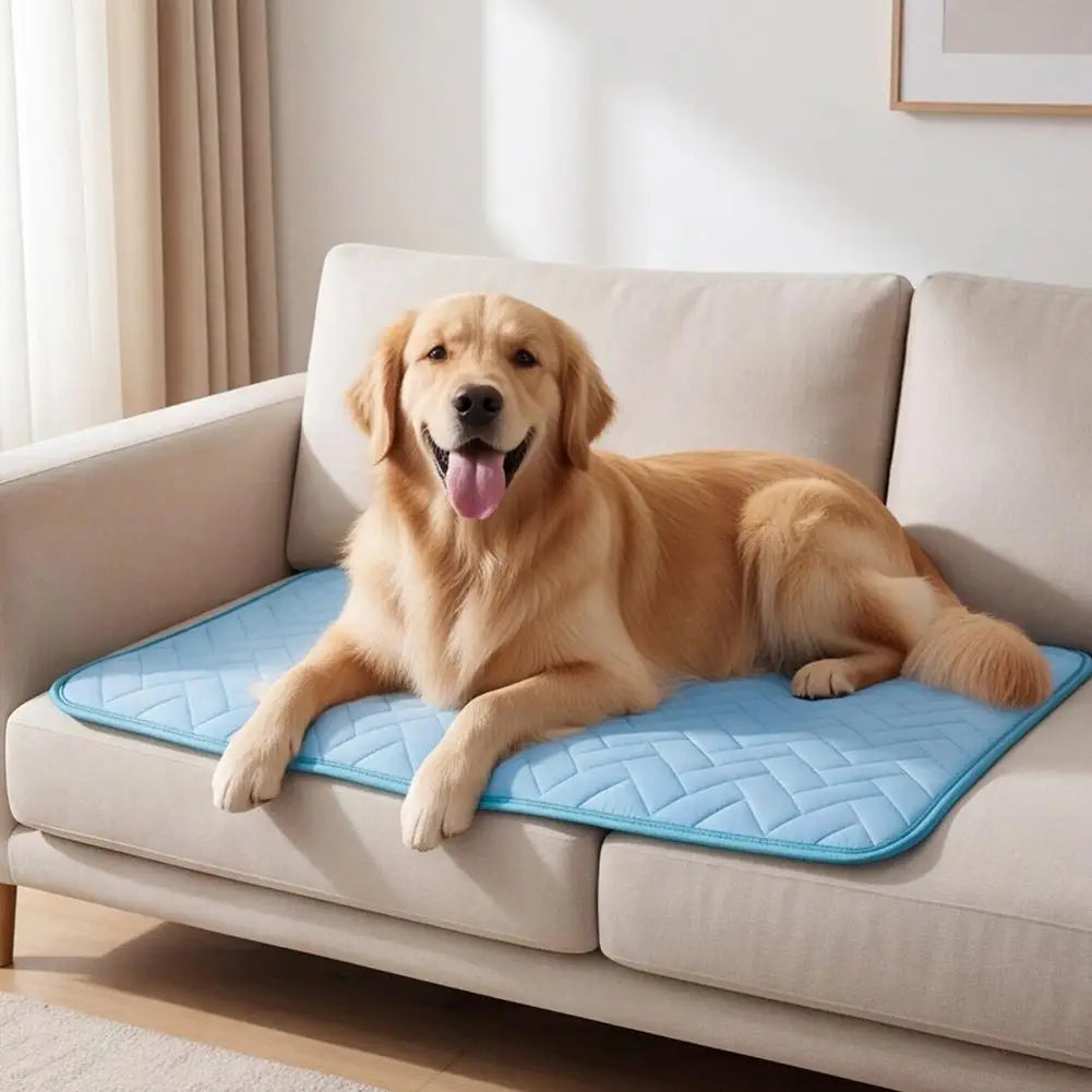 Ice Silk Cooling Mat for Cats – Breathable Self-Cooling Pet Pad