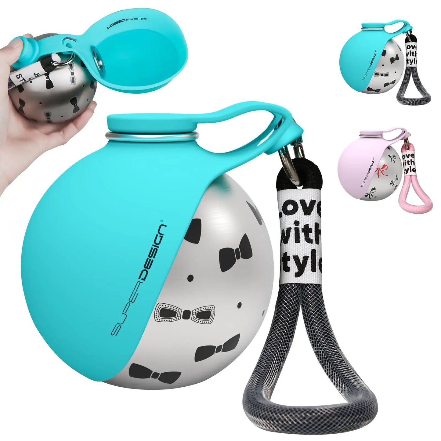 2-in-1 Portable Dog Water Bottle – Leak-Proof, Stainless Steel Travel Bottle with Silicone Bowl