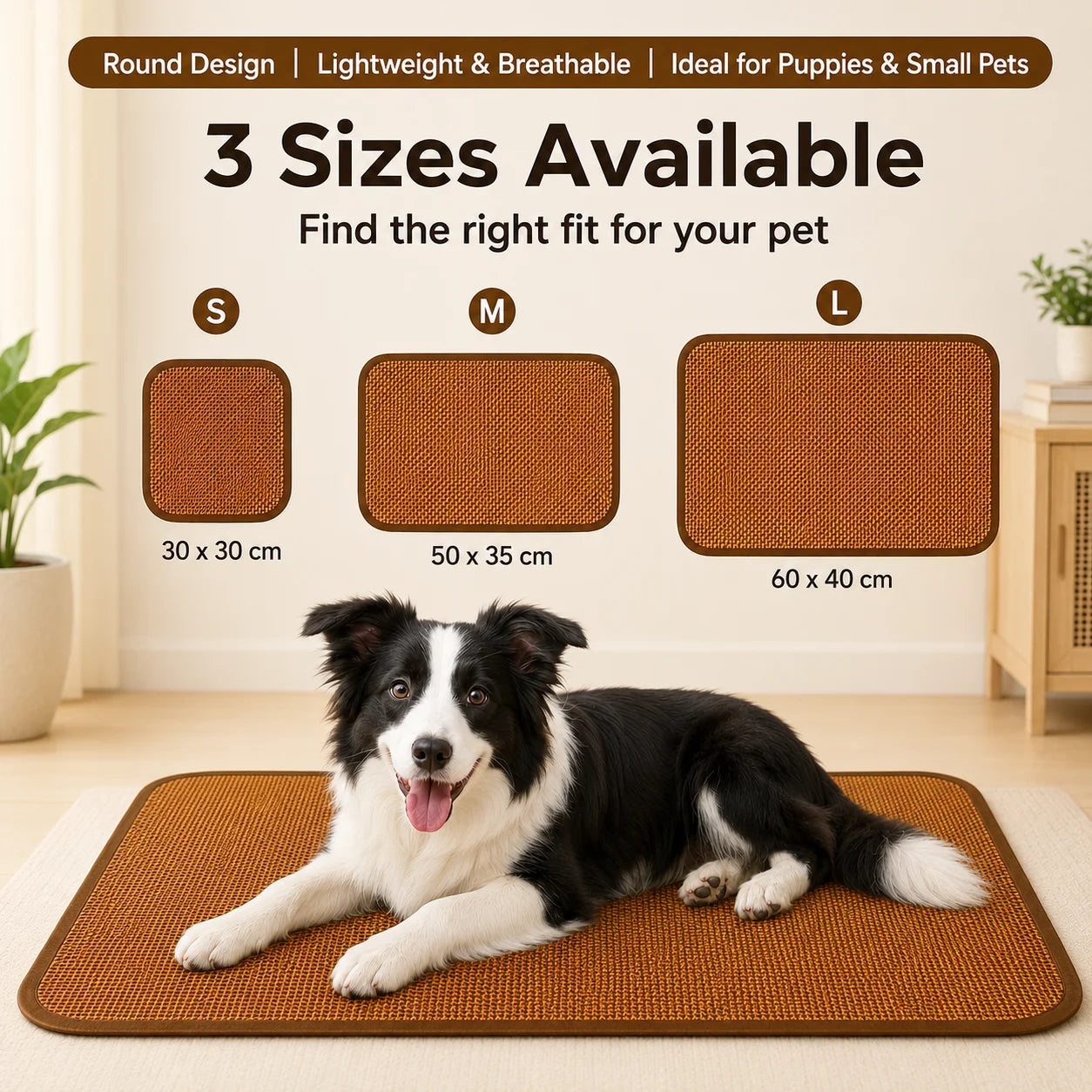 Round Cooling Mat for Cats & Small Dogs – Breathable Washable Pet Pad