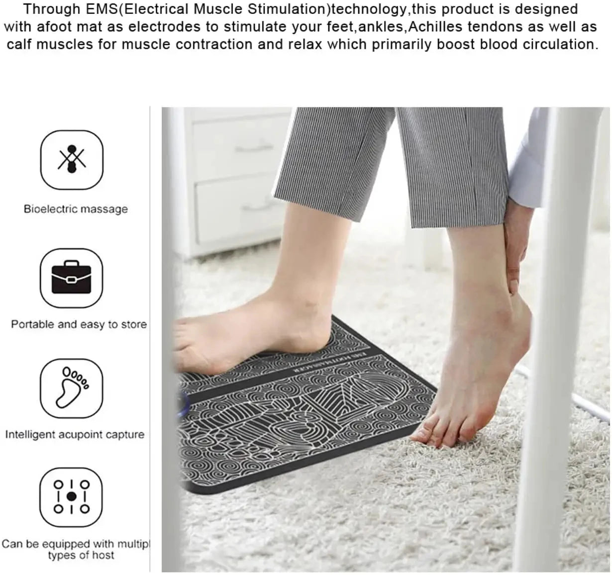 Electric Foot Massager Pad – Muscle Relief & Relaxation for Men & Women