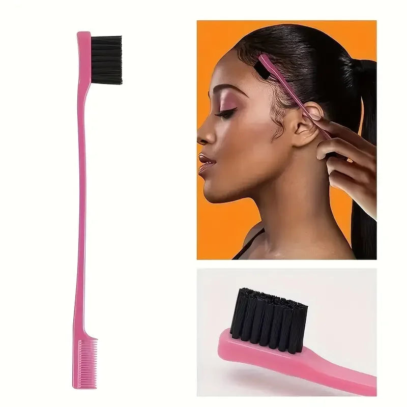 6-Piece Professional Hair Brush Set – Comb, Spray Bottle & Edge Control Tools