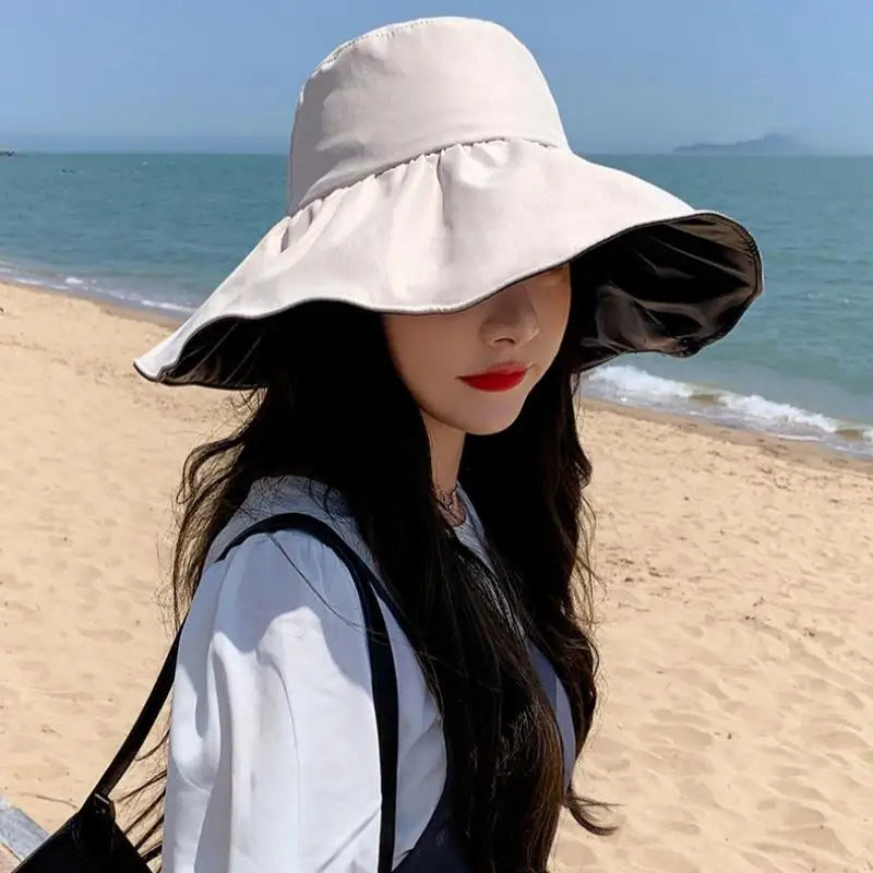 Sun Protection Hat Women Outdoor Solid Color, Lightweight & Stylish
