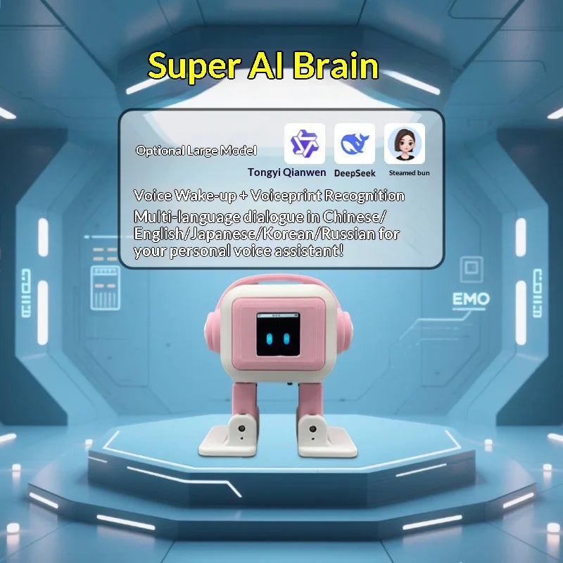 EMO AI Robot – Interactive Smart Desktop Companion with Dancing & Chat