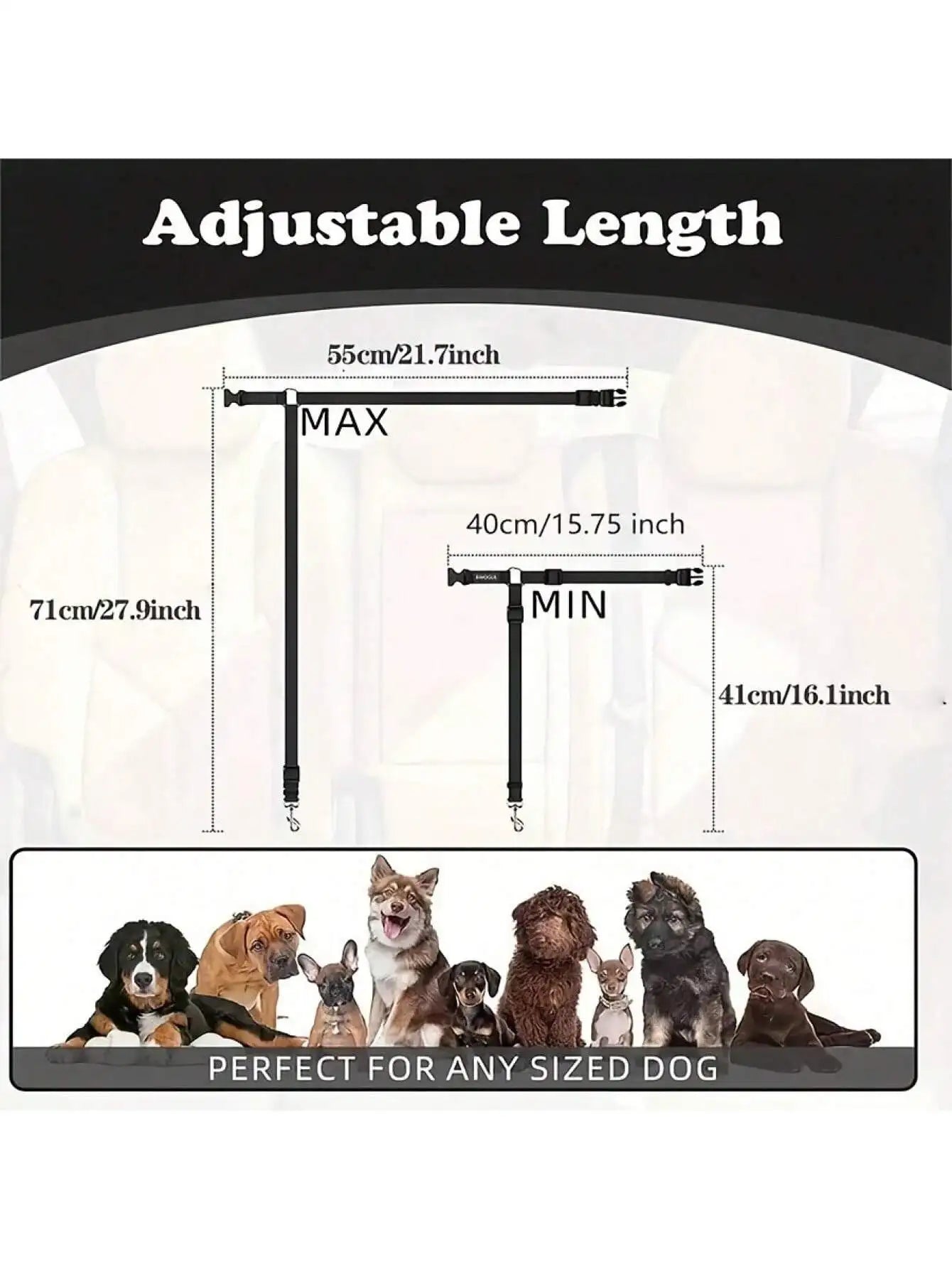 2-in-1 Pet Car Seat Belt & Leash – Adjustable Nylon Dog Harness