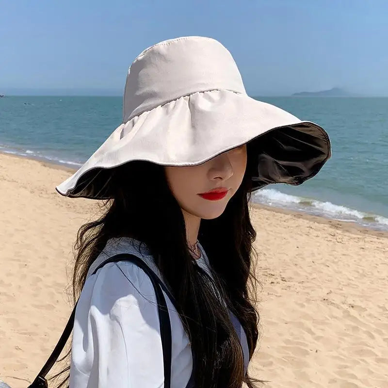 Sun Protection Hat Women Outdoor Solid Color, Lightweight & Stylish