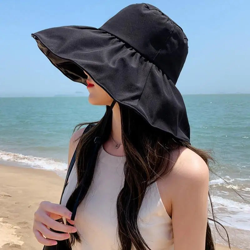 Sun Protection Hat Women Outdoor Solid Color, Lightweight & Stylish