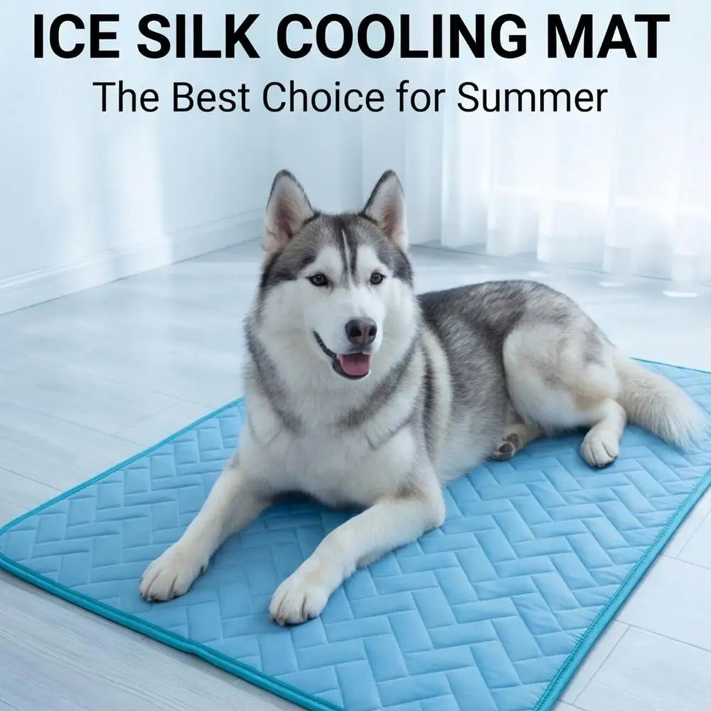Ice Silk Cooling Mat for Cats – Breathable Self-Cooling Pet Pad