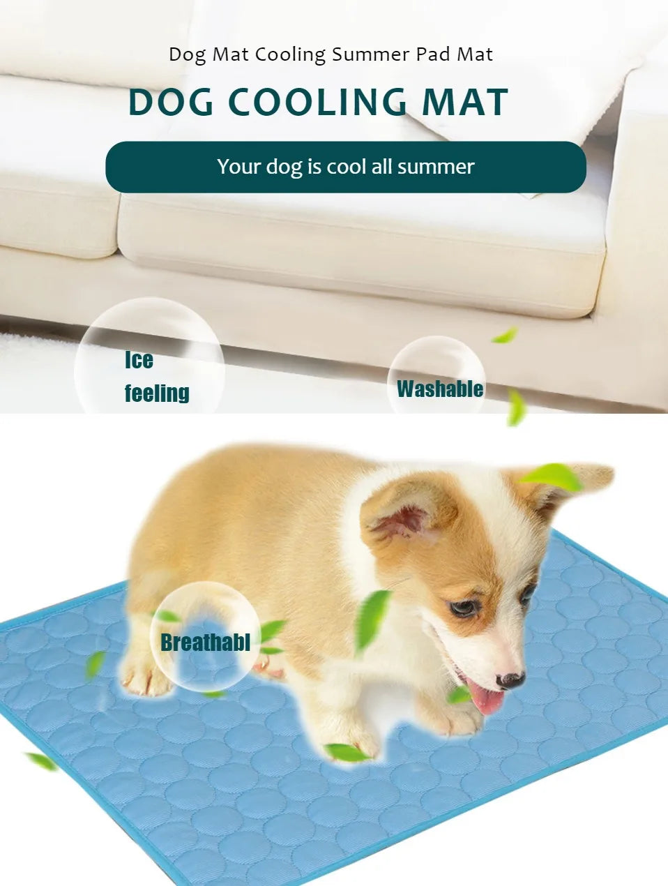 Pet Cooling Mat – Extra Large Summer Cooling Pad for Cats & Dogs