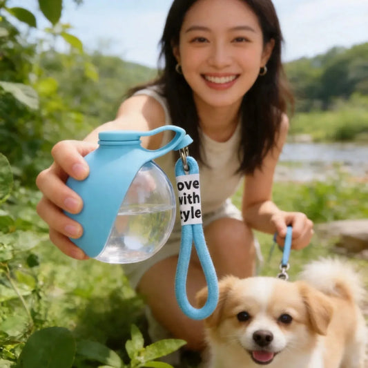 2-in-1 Dog Water Bottle with Collapsible Bowl – Perfect for Outdoor Adventures