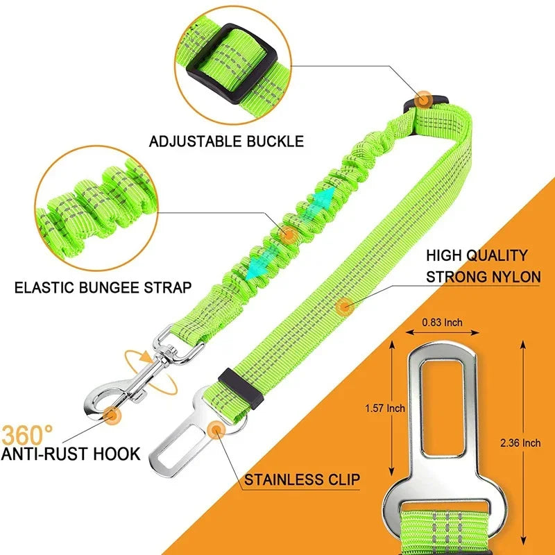 Dog Car Seat Belt – Adjustable Reflective Safety Harness