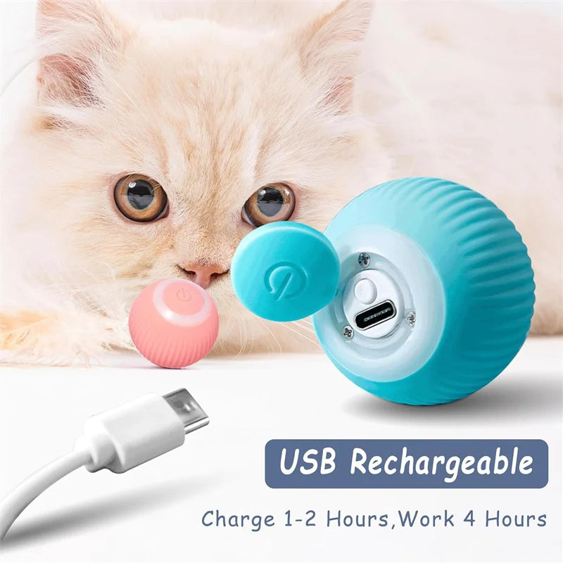 Smart Interactive Cat Toy Ball – USB Auto-Moving Bouncing Pet Toy