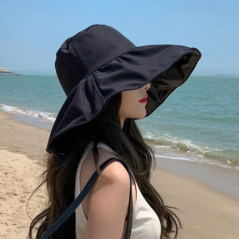 Sun Protection Hat Women Outdoor Solid Color, Lightweight & Stylish