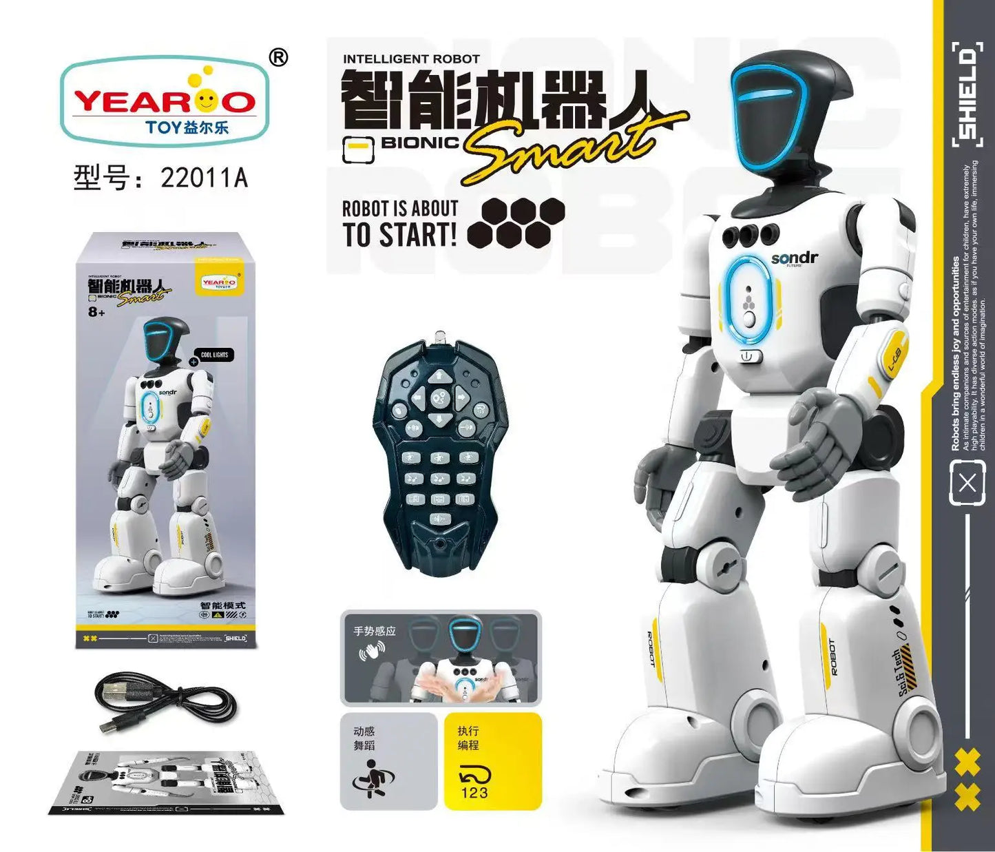 Yearoo Interactive Robot – AI Sensing Kids Companion Toy