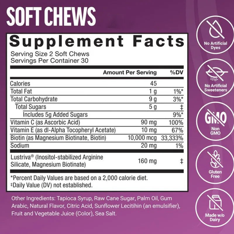 Biotin Collagen Hair Growth Gummies – 60 Pcs