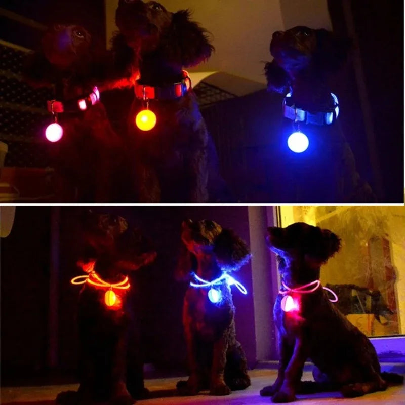 LED Glow Cat Collar Pendant – Night Safety Light for Cats & Dogs