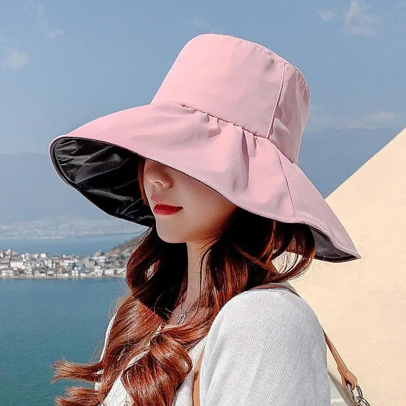 Sun Protection Hat Women Outdoor Solid Color, Lightweight & Stylish