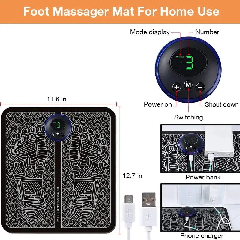 Electric Foot Massager Pad – Muscle Relief & Relaxation for Men & Women