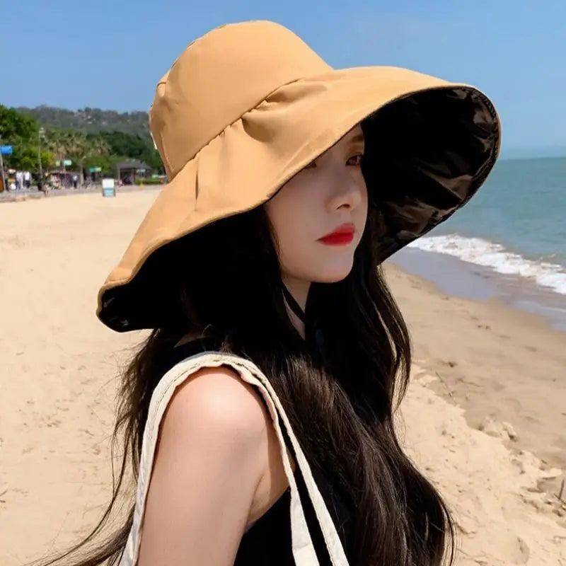 Sun Protection Hat Women Outdoor Solid Color, Lightweight & Stylish