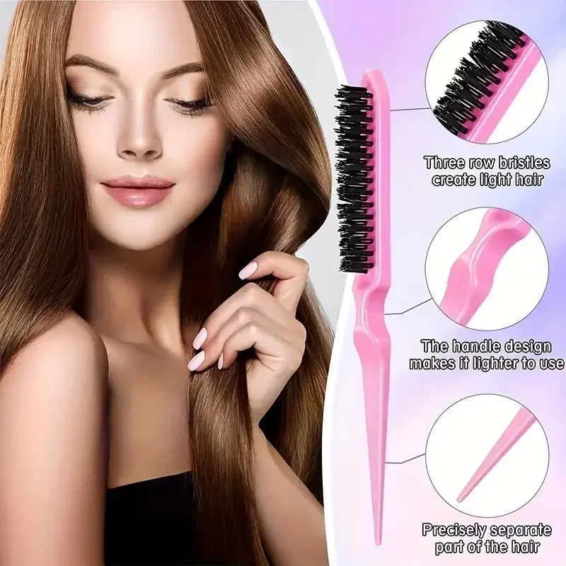 6-Piece Professional Hair Brush Set – Comb, Spray Bottle & Edge Control Tools