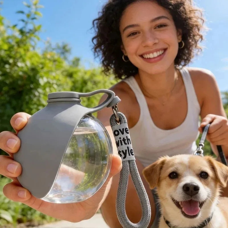 2-in-1 Dog Water Bottle with Collapsible Bowl – Perfect for Outdoor Adventures