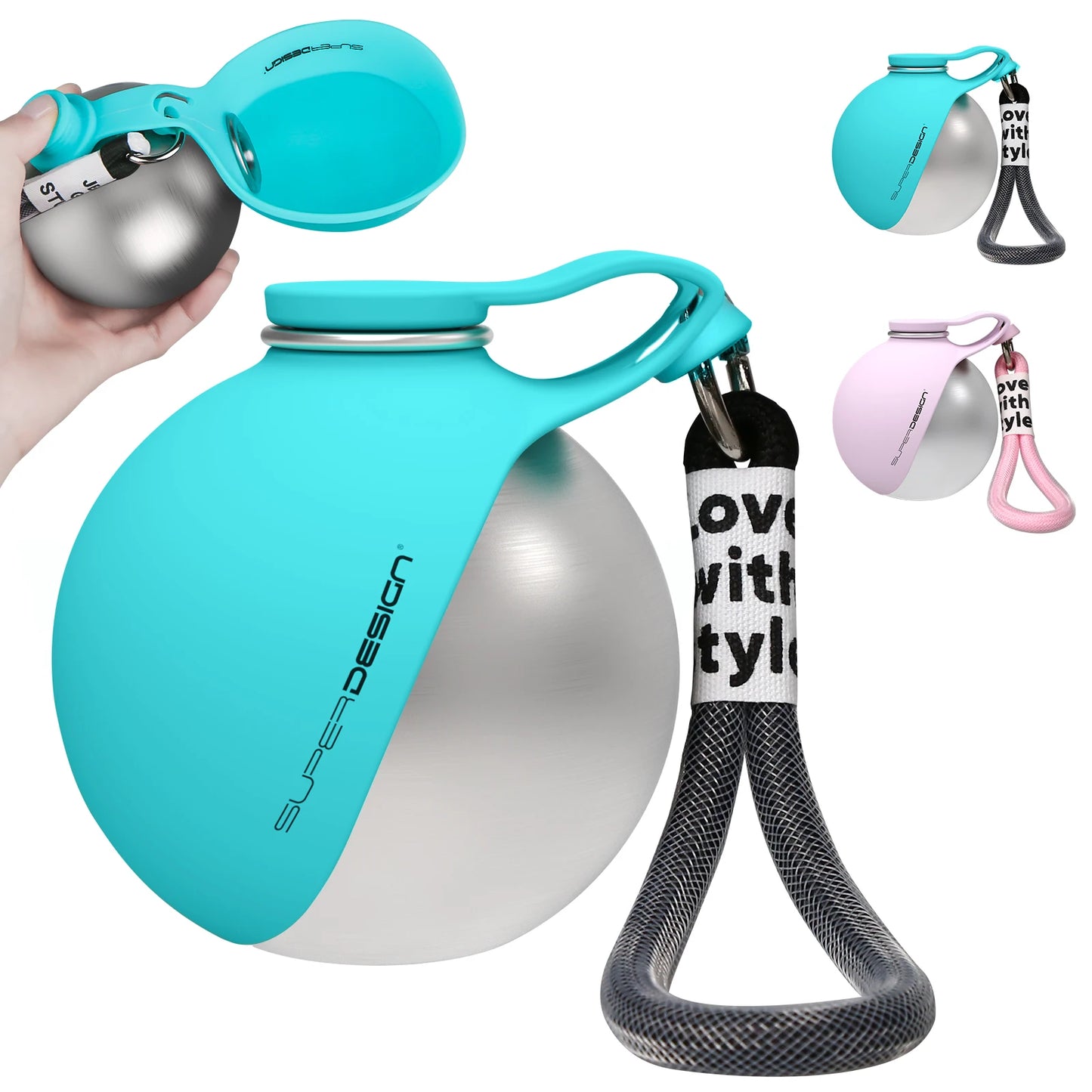 2-in-1 Portable Dog Water Bottle – Leak-Proof, Stainless Steel Travel Bottle with Silicone Bowl