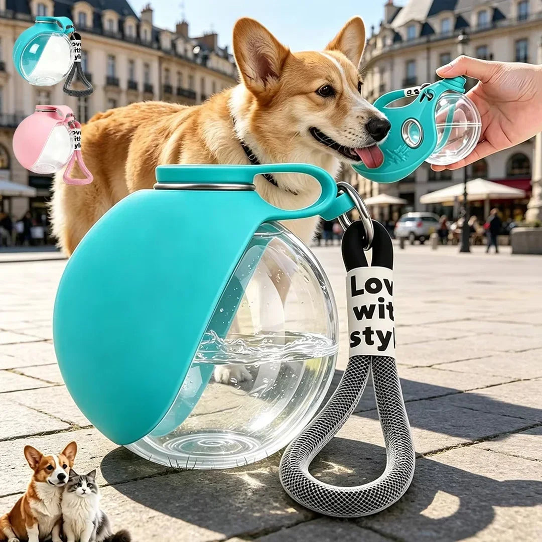 2-in-1 Dog Water Bottle with Collapsible Bowl – Perfect for Outdoor Adventures