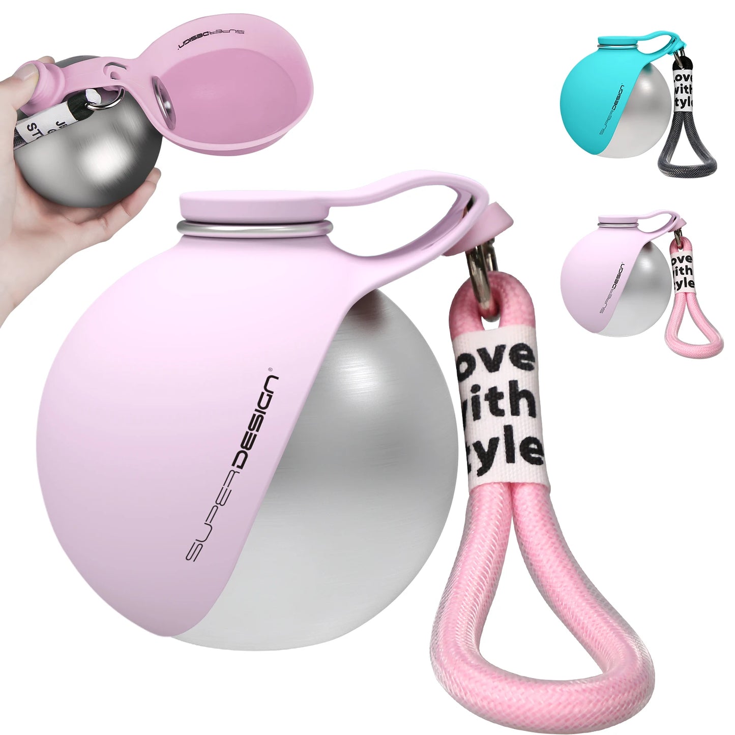 2-in-1 Portable Dog Water Bottle – Leak-Proof, Stainless Steel Travel Bottle with Silicone Bowl