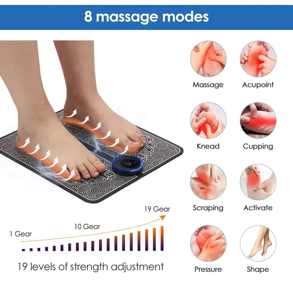 Electric Foot Massager Pad – Muscle Relief & Relaxation for Men & Women