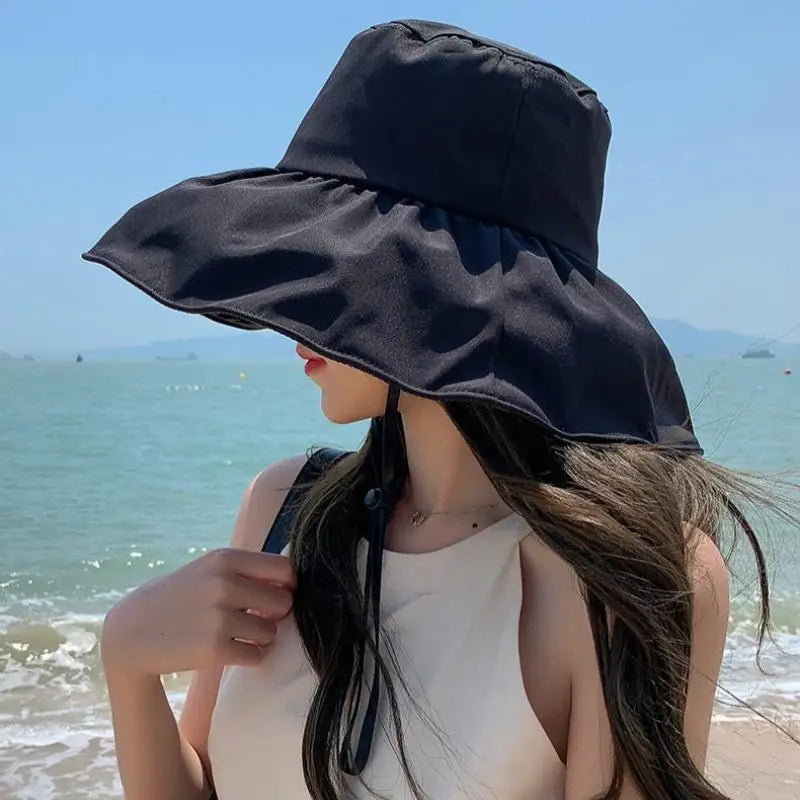 Sun Protection Hat Women Outdoor Solid Color, Lightweight & Stylish