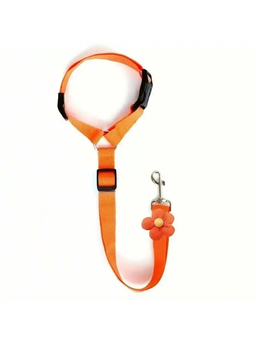 2-in-1 Pet Car Seat Belt & Leash – Adjustable Nylon Dog Harness