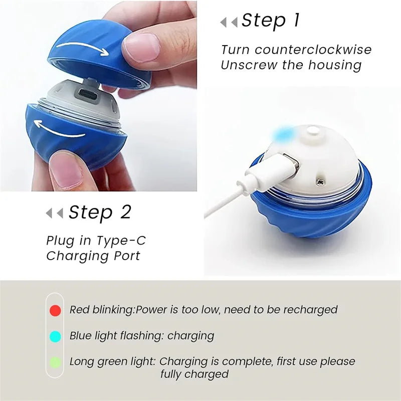 Smart Interactive Cat Toy Ball – USB Auto-Moving Bouncing Pet Toy