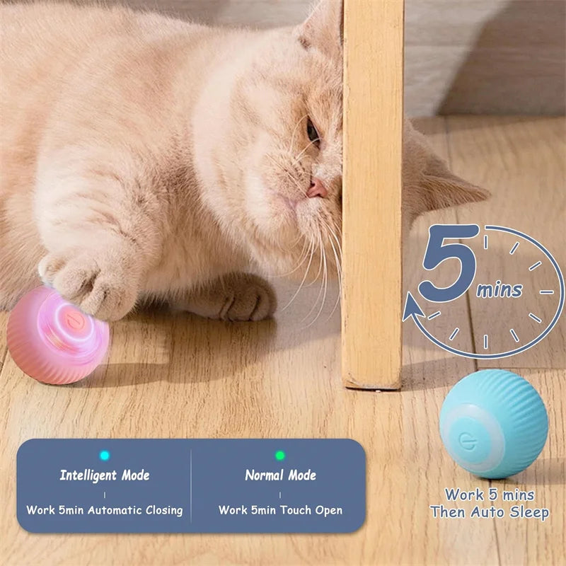 Smart Interactive Cat Toy Ball – USB Auto-Moving Bouncing Pet Toy