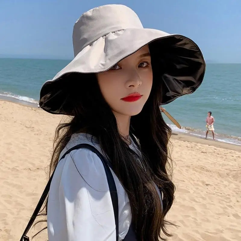 Sun Protection Hat Women Outdoor Solid Color, Lightweight & Stylish