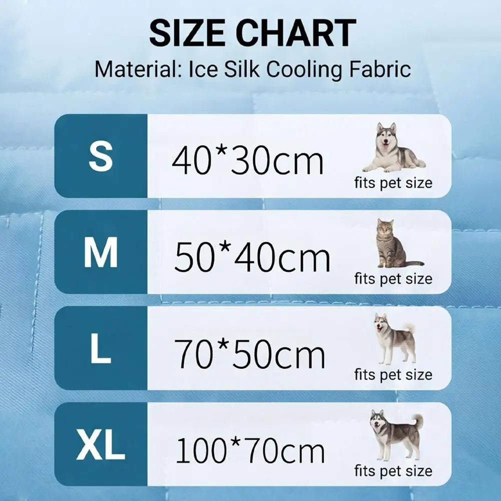 Ice Silk Cooling Mat for Cats – Breathable Self-Cooling Pet Pad