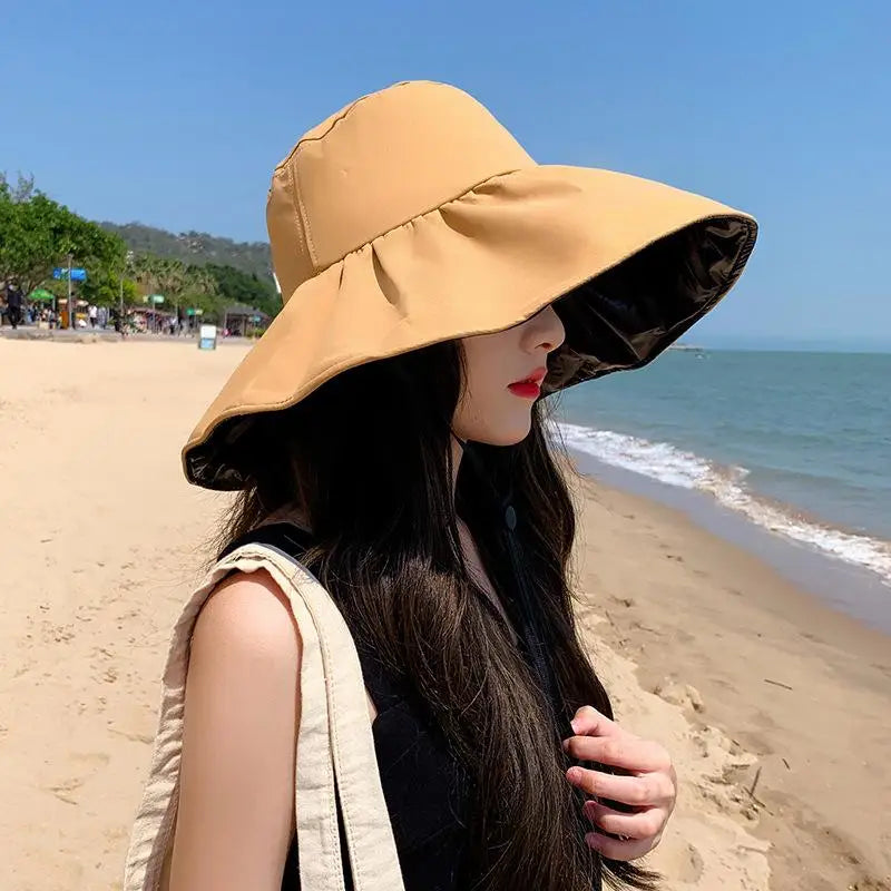 Sun Protection Hat Women Outdoor Solid Color, Lightweight & Stylish
